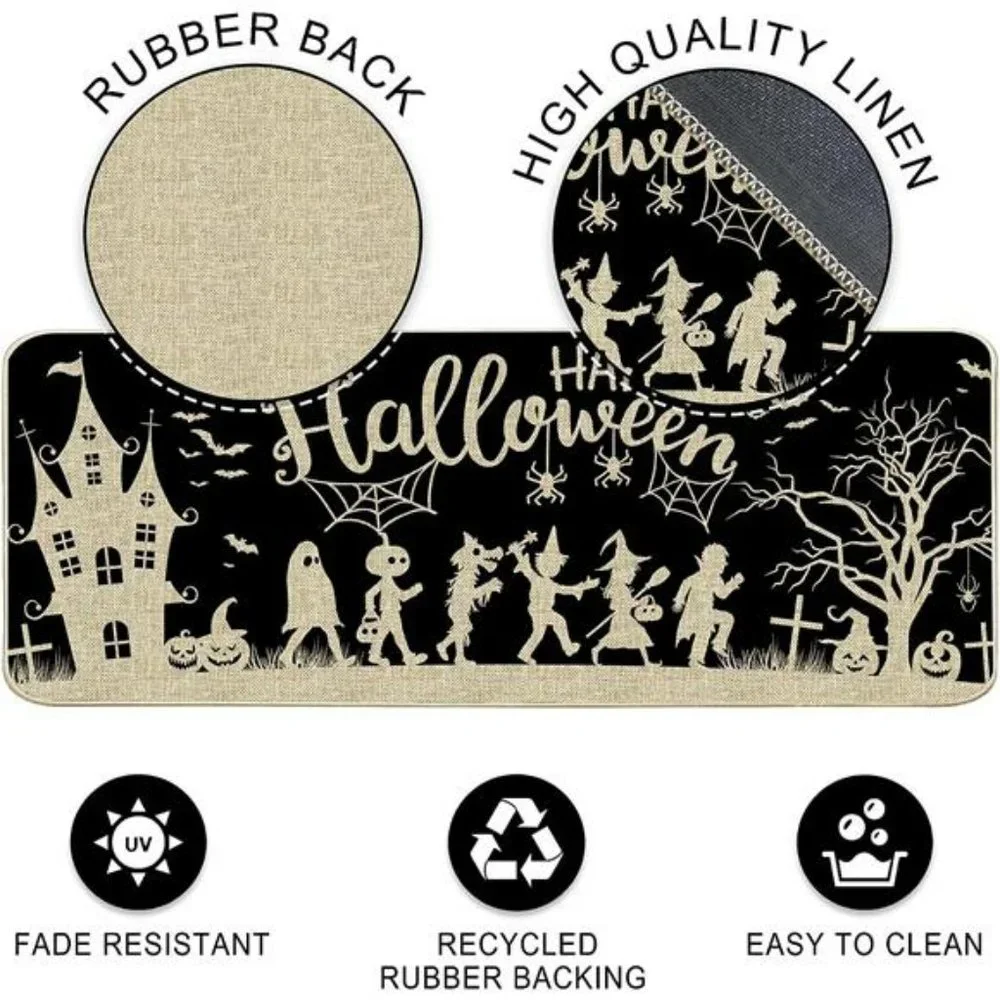 Halloween Kitchen Mats Set of 2,  Kitchen Rugs and Mats,17x29 Inch-17x47 inch